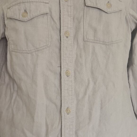 TNA Women's Classis Fit Button-Down Long Sleeves Cotton Shirt Small Gray - Picture 3 of 16